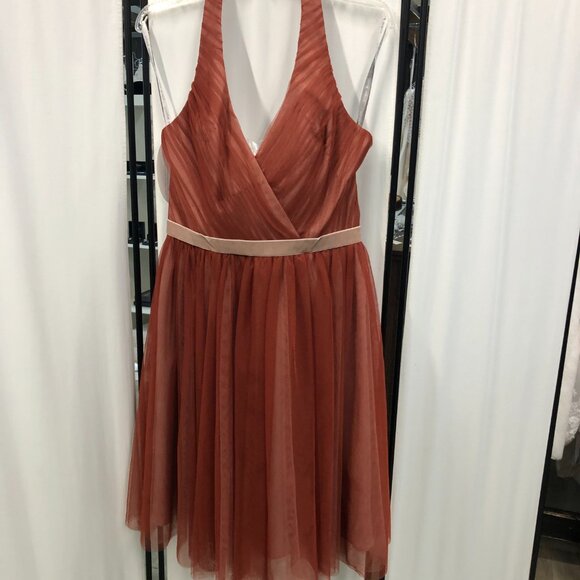 Size 6 Knee-Length Bridesmaid Burnt Orange Persismmon Rust Cayenne Vintage - Picture 2 of 9